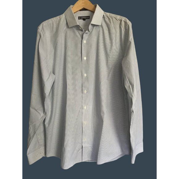 EXPRESS- MENS LONG SLEEVE BUTTON DOWN MODERN FIT 100% COTTON SHIRT SIZE X-LARGE